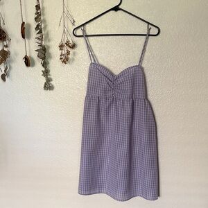 H&M Lavender Checkered Midi Dress